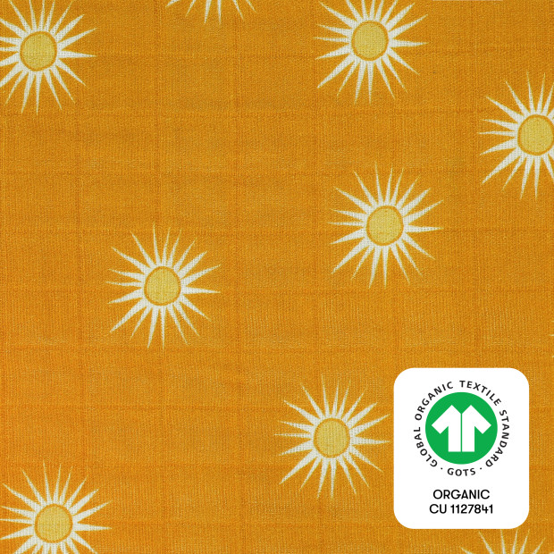 babyletto Crib Sheet in GOTS Certified Organic Muslin Cotton - Golden Hour.
