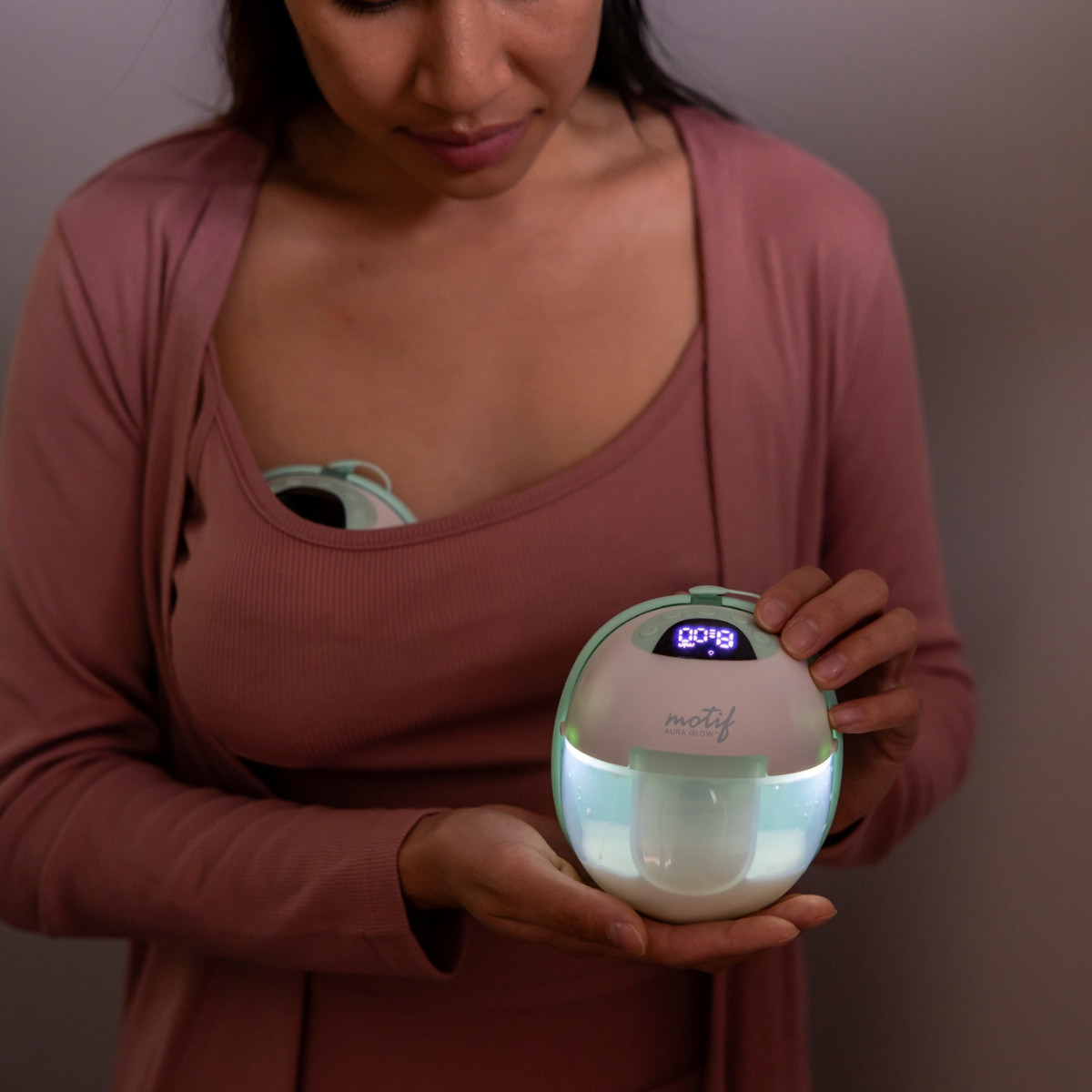 Motif Medical Aura Glow Wearable Breast Pump.