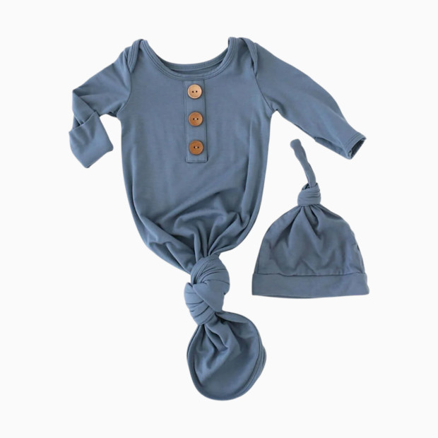 Caden Lane Bamboo Baby Knot Gown & Hat.