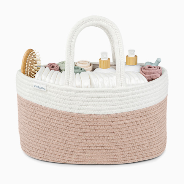 Comfy Cubs Rope Diaper Caddy Organizer with 3 Compartments.