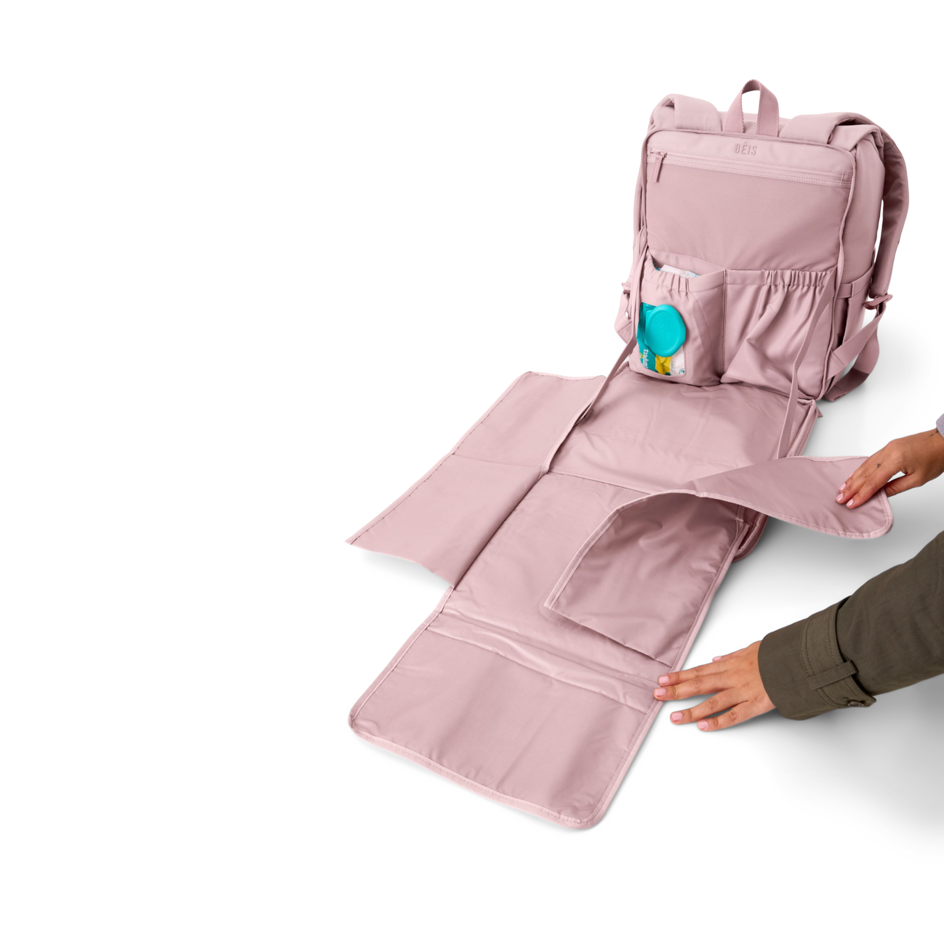 BEIS Travel The Ultimate Diaper Backpack - Atlas Pink.