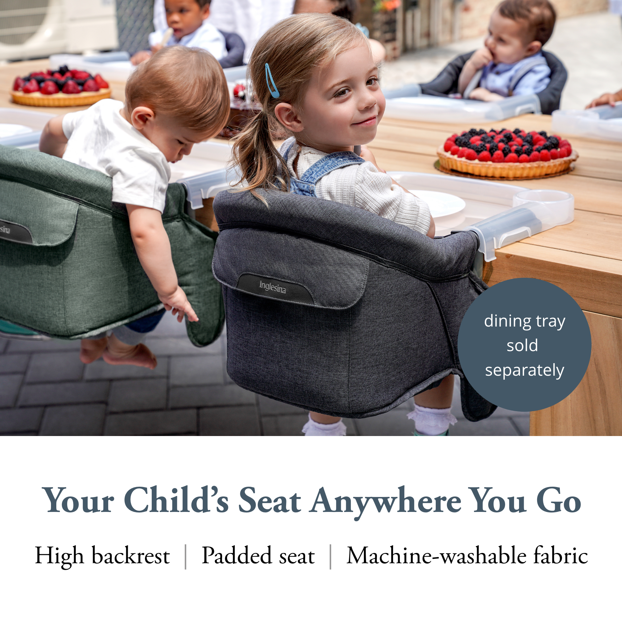 Inglesina Fast Table Chair - Charcoal Gray Melange.