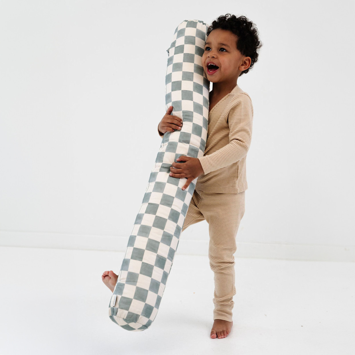 Toki Kids Tummy Time Pillow - Checker Toffee.