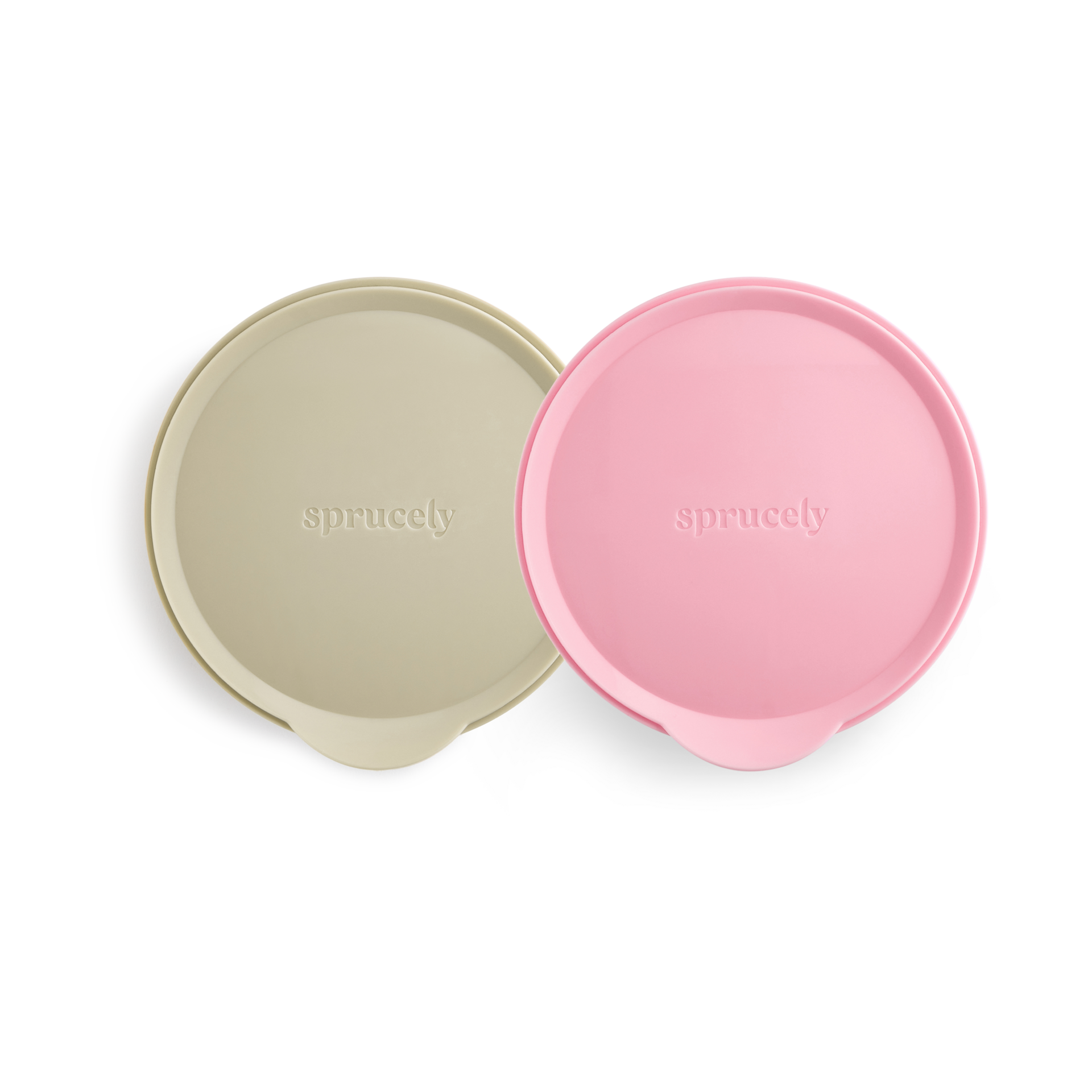 Sprucely Suction Bowl with Lid - Pink/Sand, 4.