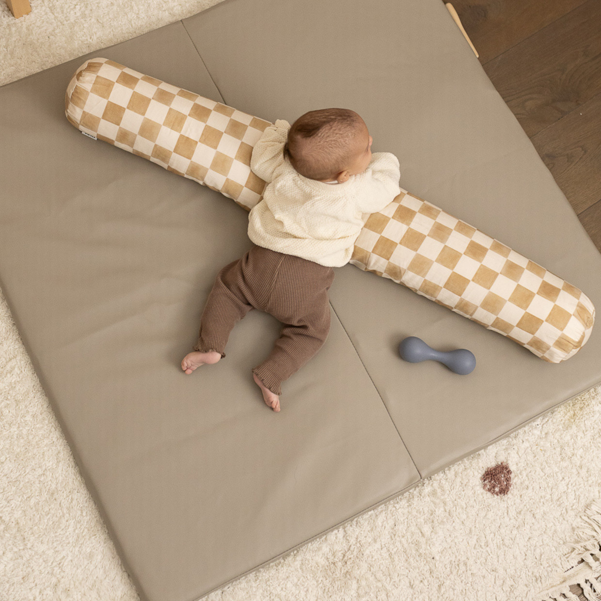 Toki Kids Tummy Time Pillow - Checker Matcha.