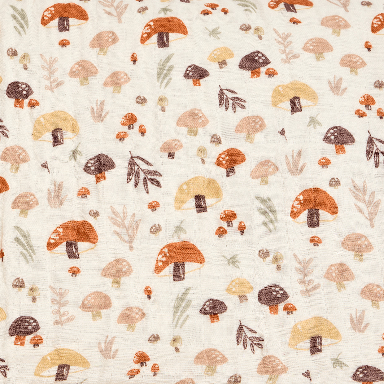 Tiny Kind Organic Cotton Muslin Blanket - Mushroom Forest.