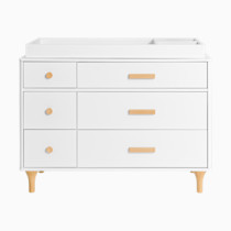 Babyletto - Lolly 6 Drawer Double Dresser White / Natural Babyletto - Lolly 6 Drawer Double Dresser White / Natural