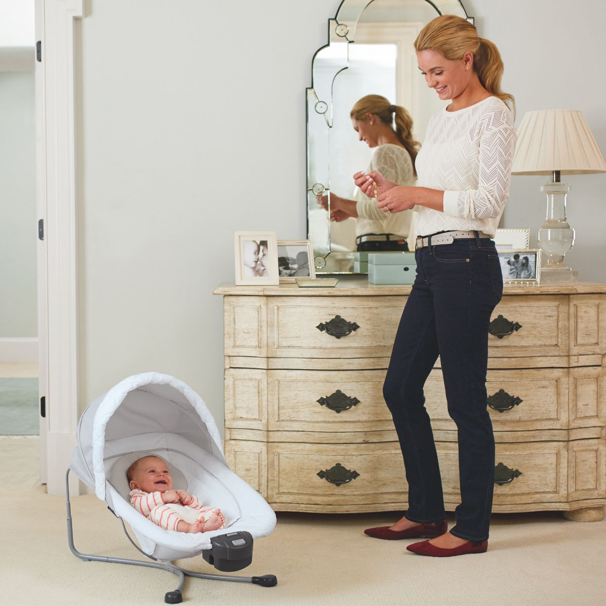 graco pack and play quick connect portable bouncer with bassinet