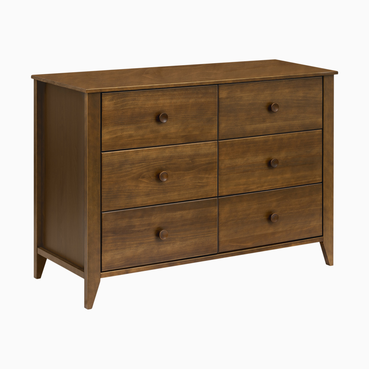 babyletto Sprout 6-Drawer Double Dresser - Natural Walnut.