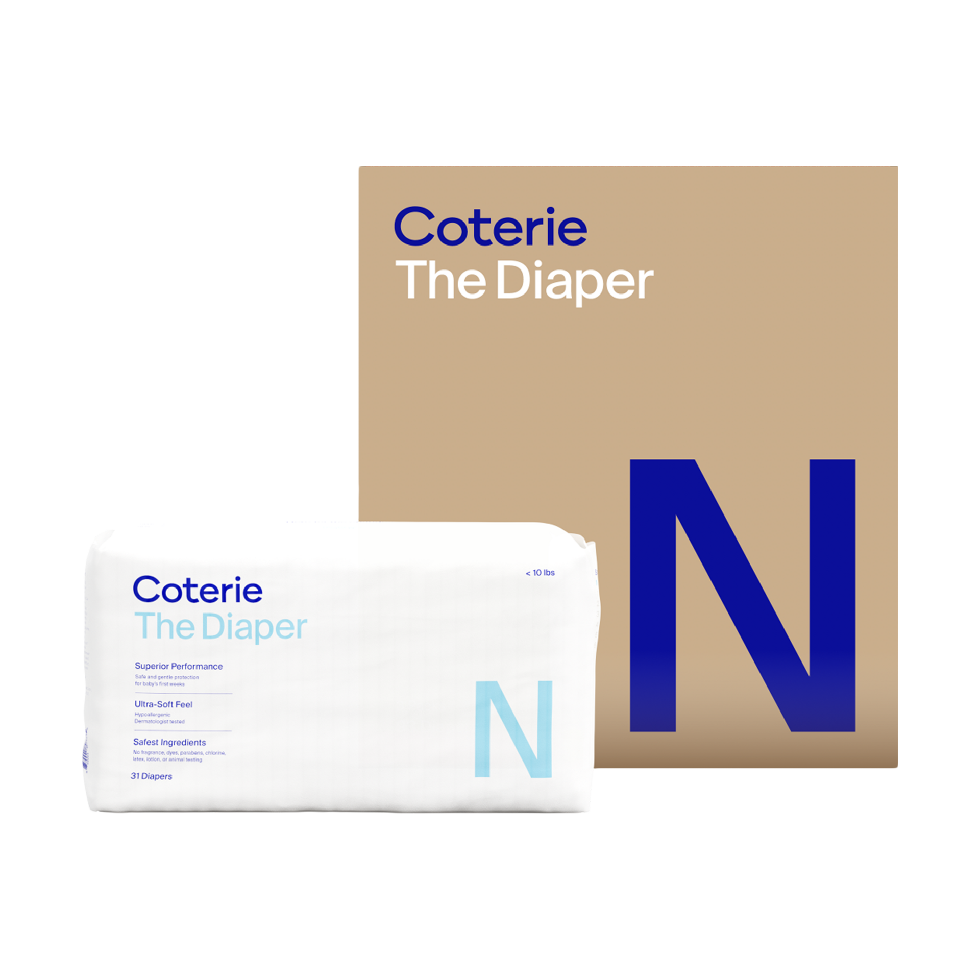 Coterie Diaper 3pack Size NB - Newborn, 93 Count.
