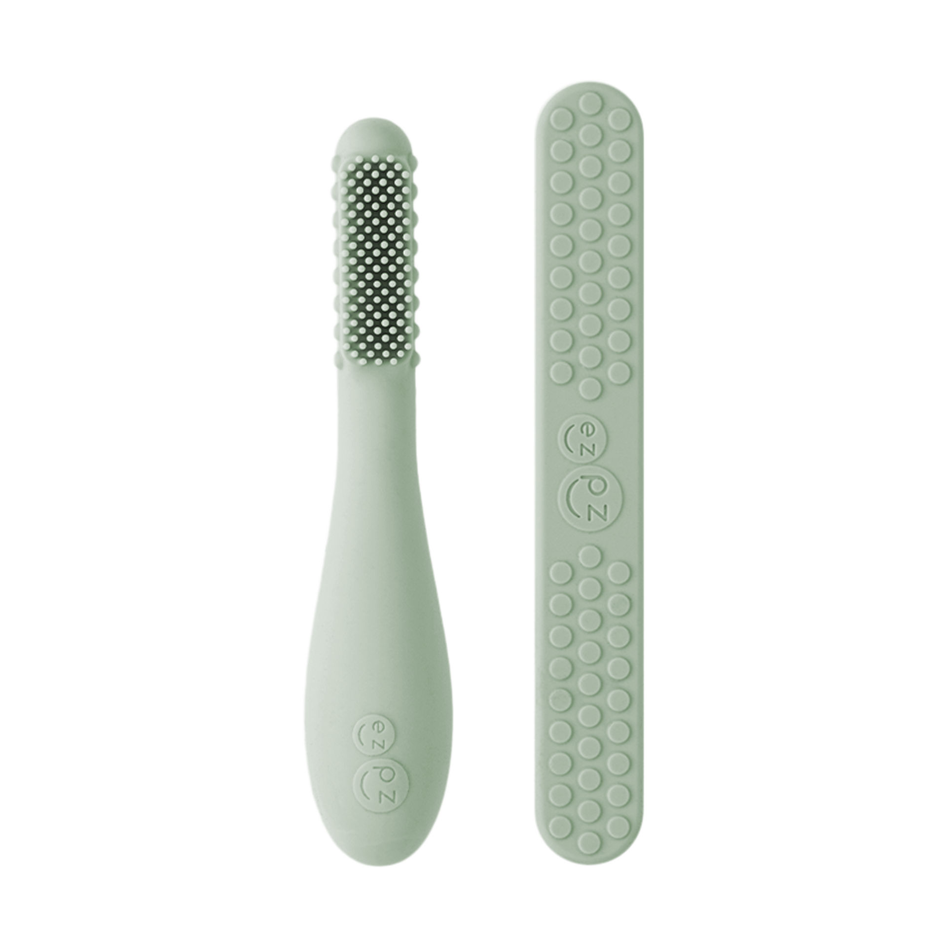 ezpz Baby-Led Toothbrush + Sensory Tongue Depressor Dual Pack.