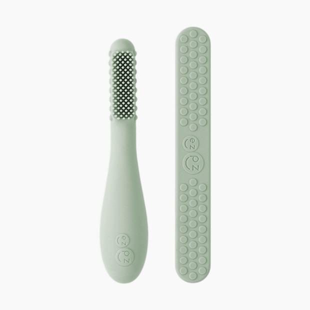 ezpz Baby-Led Toothbrush + Sensory Tongue Depressor Dual Pack.