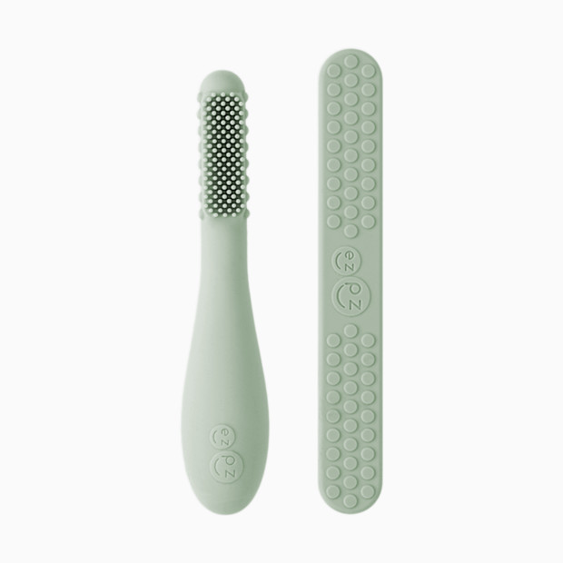 ezpz Baby-Led Toothbrush + Sensory Tongue Depressor Dual Pack.