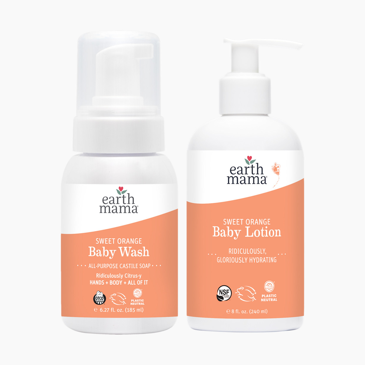 Earth Mama Baby Bath Bundle - Sweet Orange.