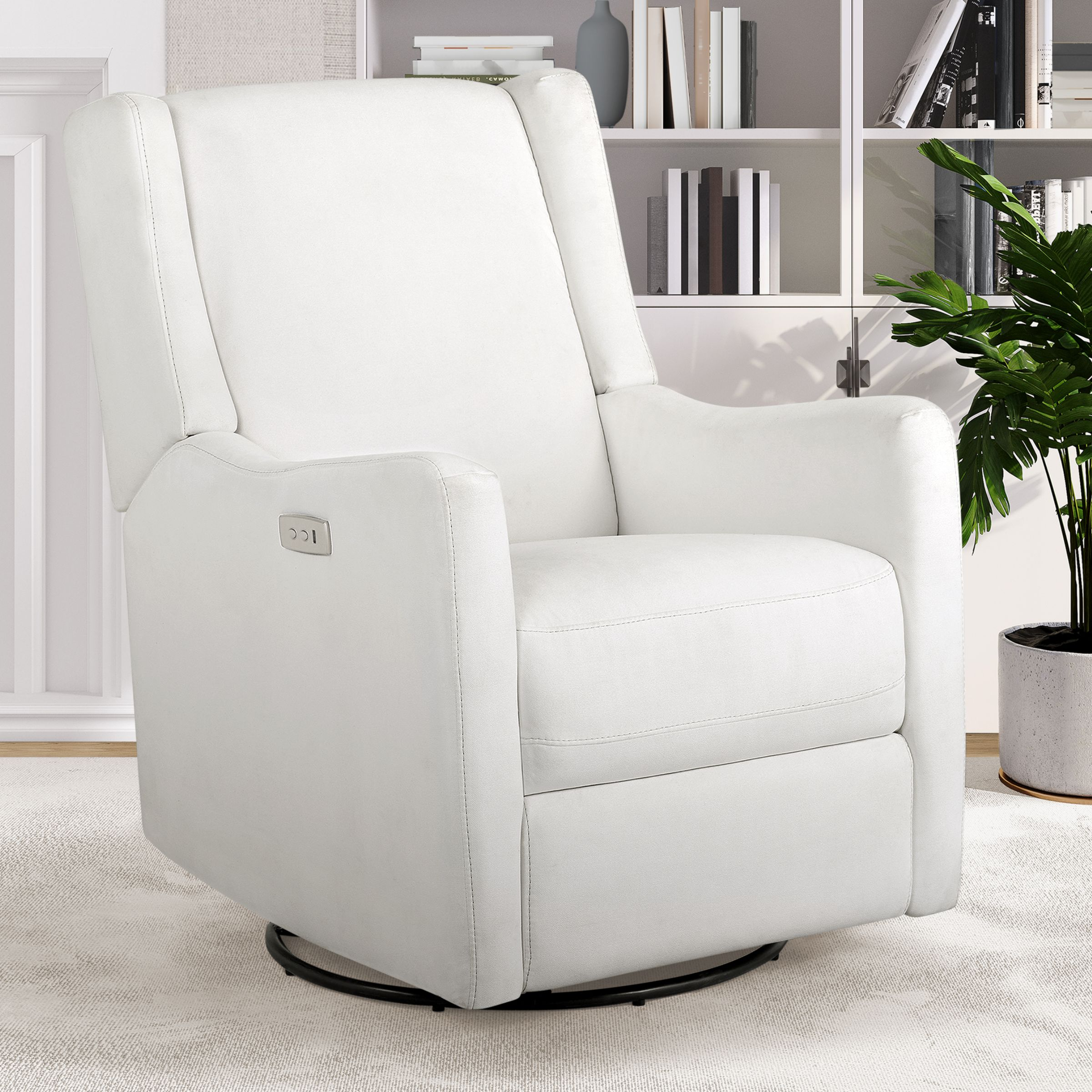 Delta Children Mercer Electronic Power Recliner and Swivel Glider - Pearl.