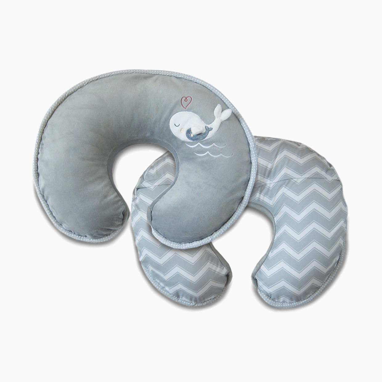 Boppy Luxe Support Nursing Pillow - Gray Chevron Whales.