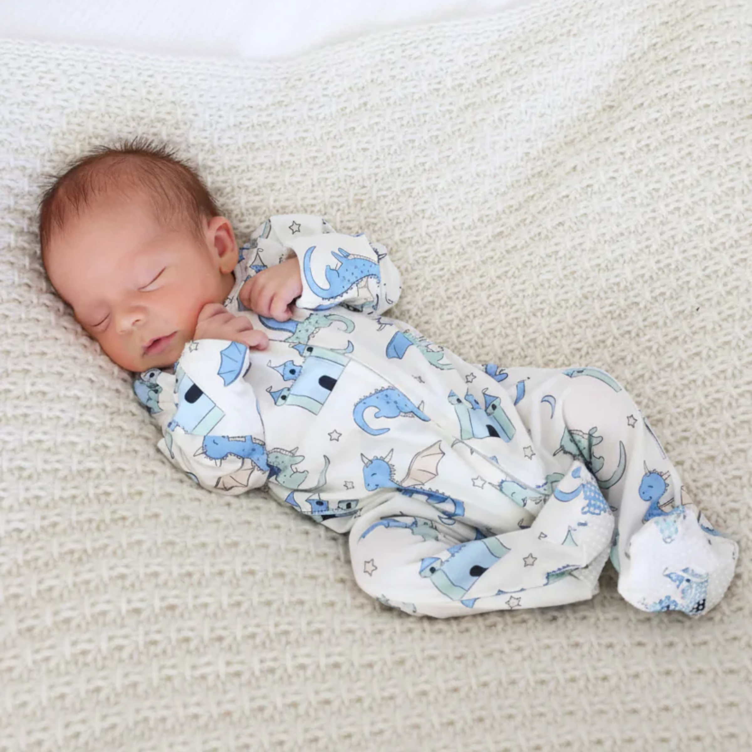 Caden Lane Zipper Footie - Dragon Adventure, Newborn.