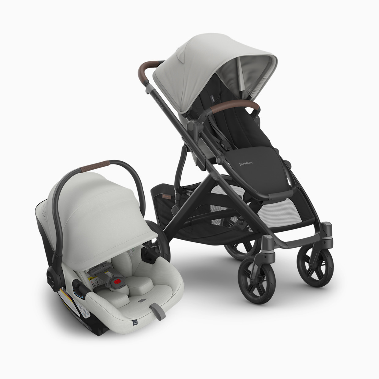 UPPAbaby Vista V3 Stroller & Aria V2 Lightweight Infant Car Seat Travel System - Savannah.