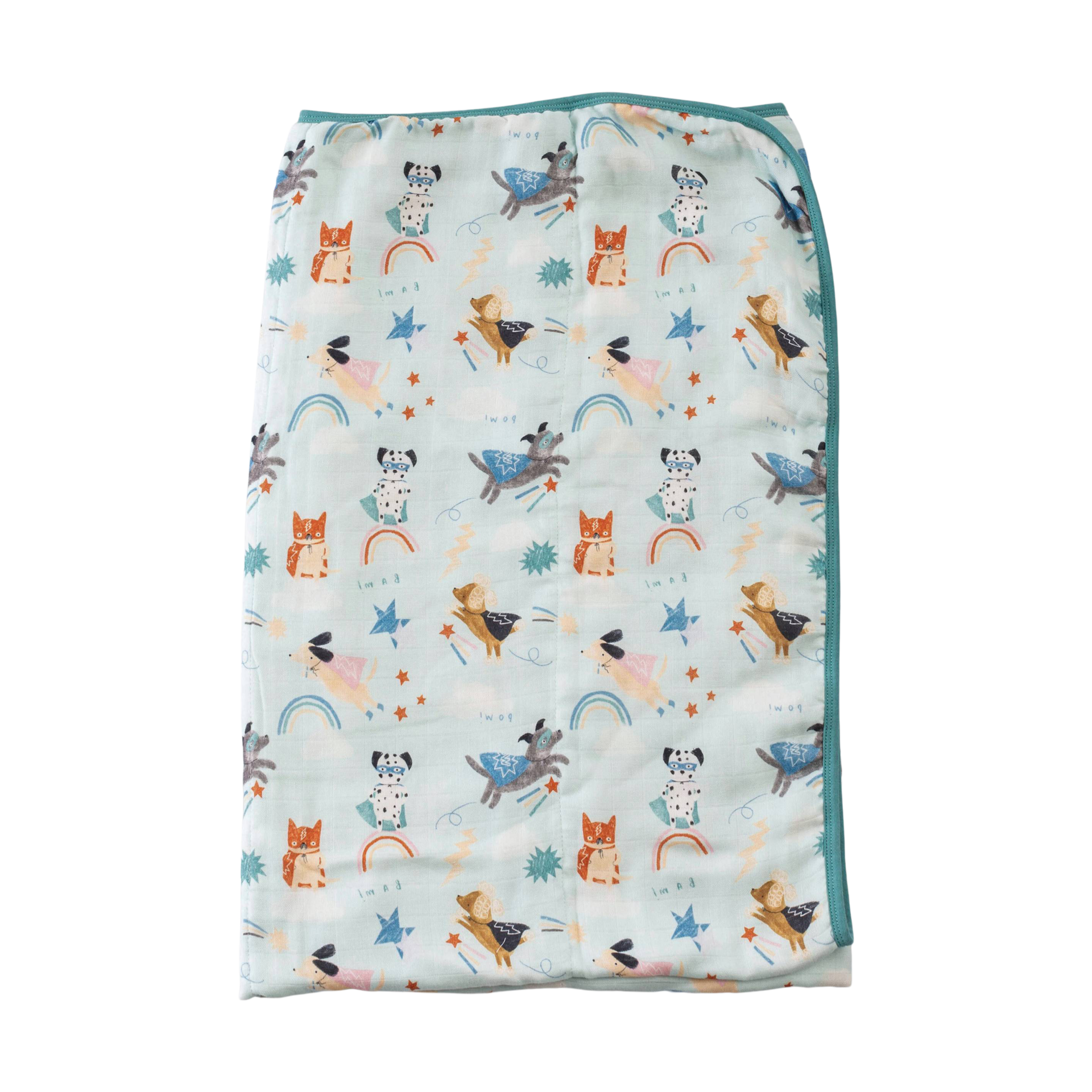 Loulou Lollipop Muslin Quilt - Superhero Dog.