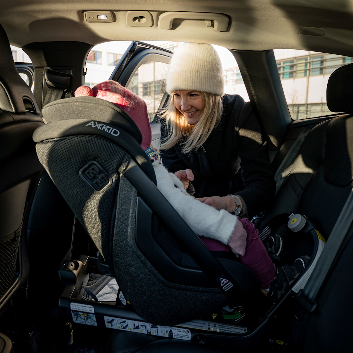 AXKID ONE 3 Extended Rear Facing Car Seat - Arctic Mist Grey.