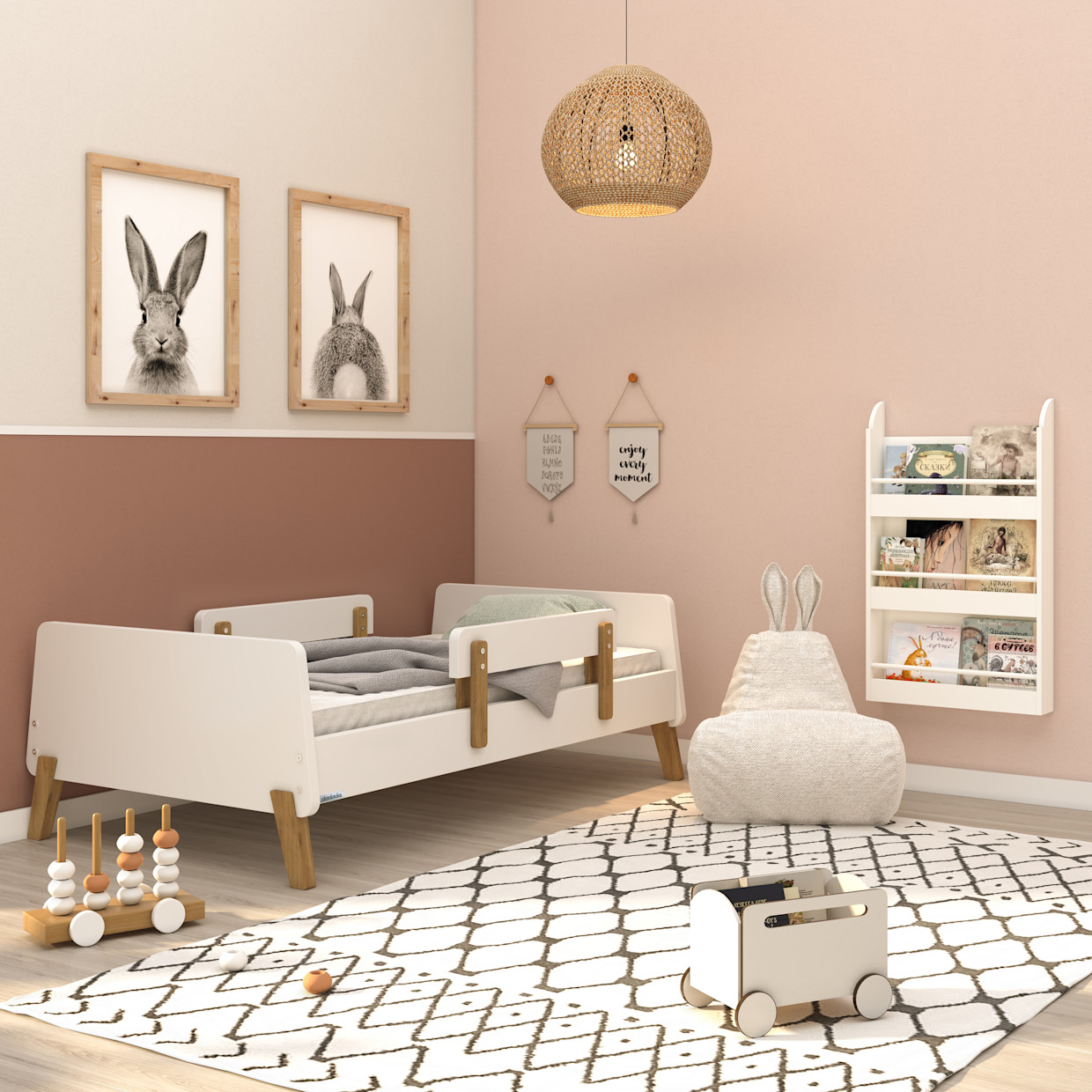 dadada Muse Toddler Bed - White/Natural.
