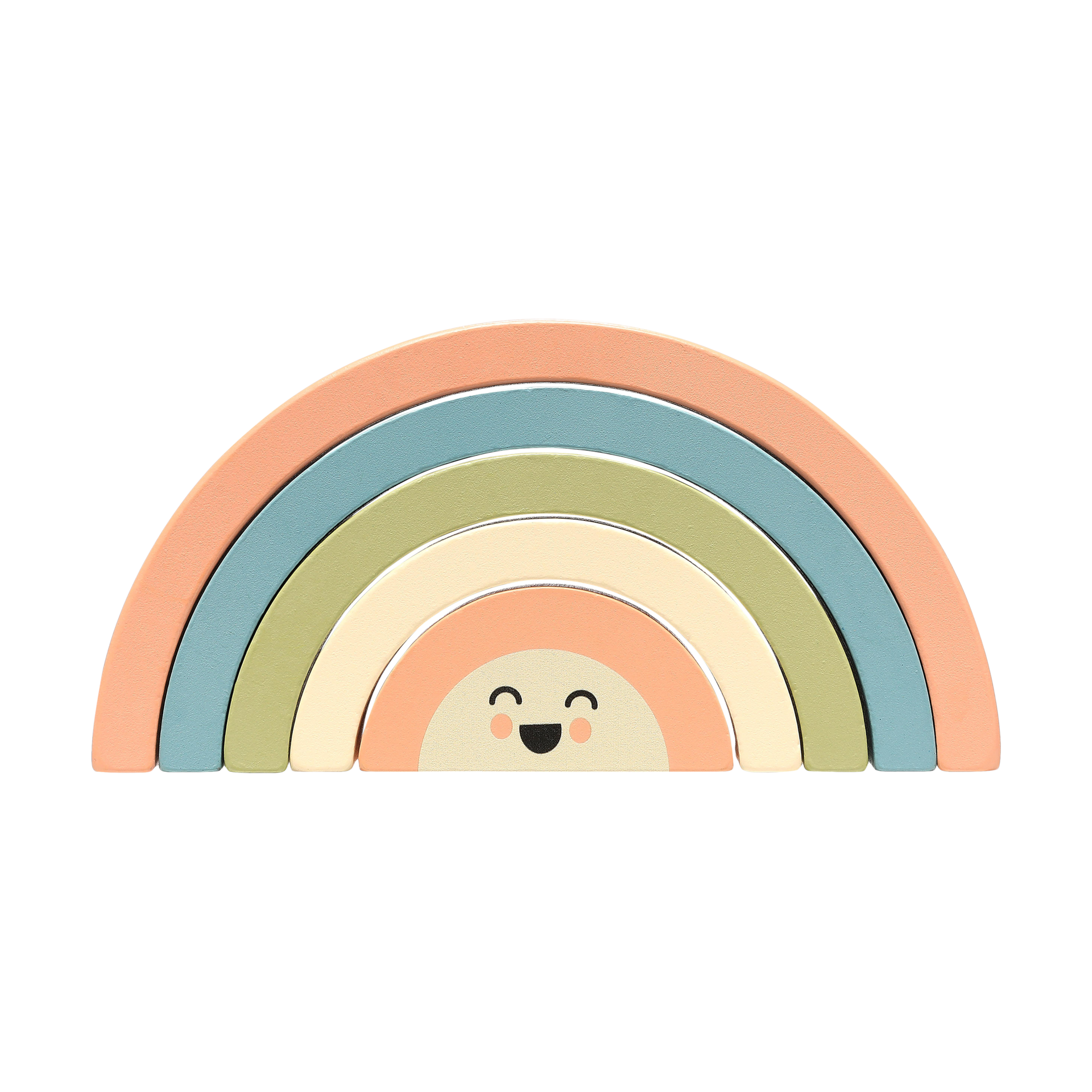 Pearhead Wooden Rainbow Stacking Toy.
