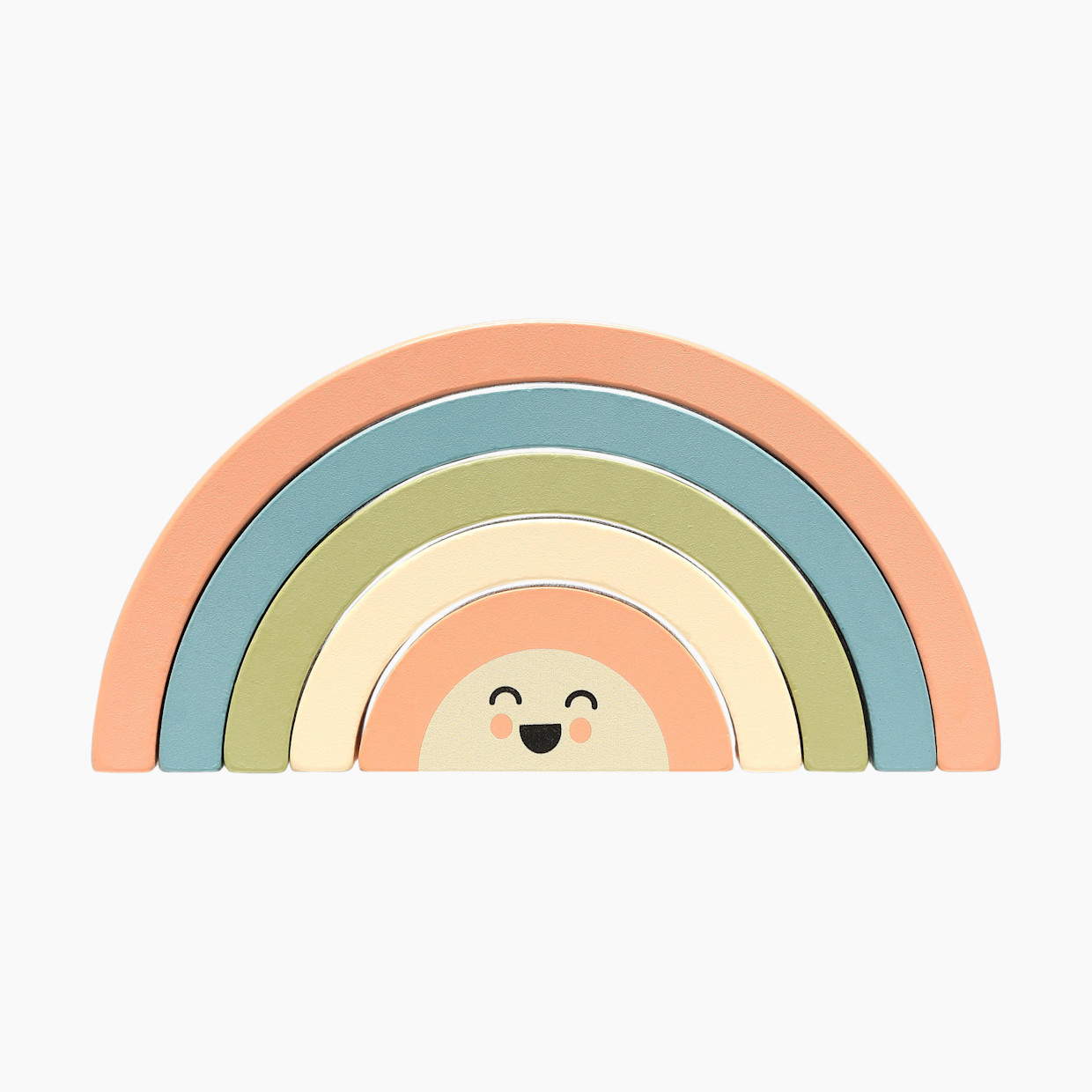 Pearhead Wooden Rainbow Stacking Toy.