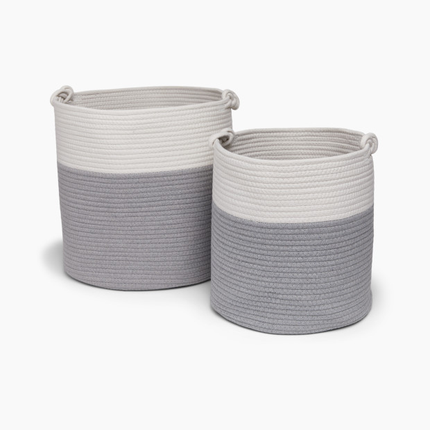 Sprucely Large & Medium Rope Basket Set - Grey, Large/Medium.