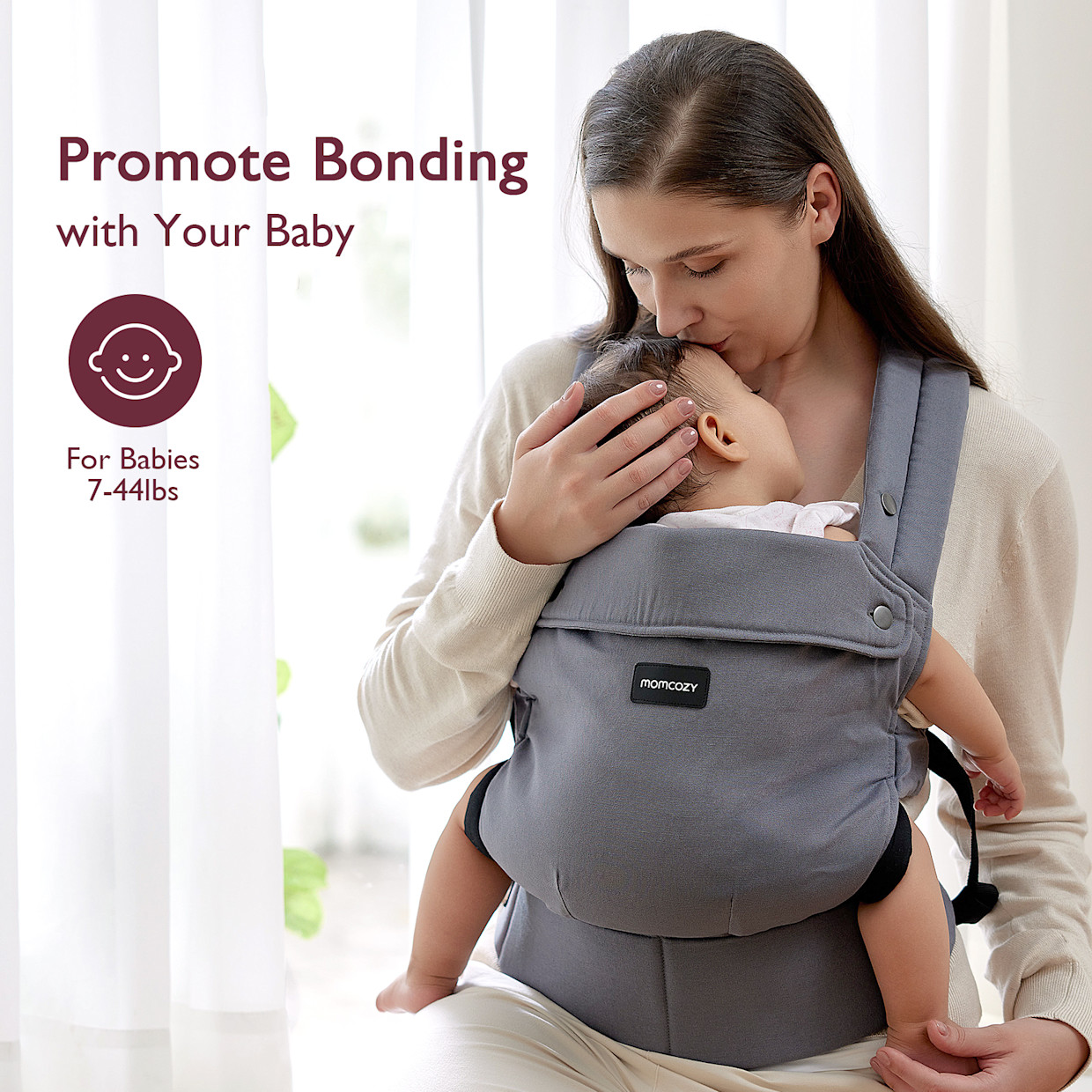 Momcozy Lightweight Baby Carrier - Grey.