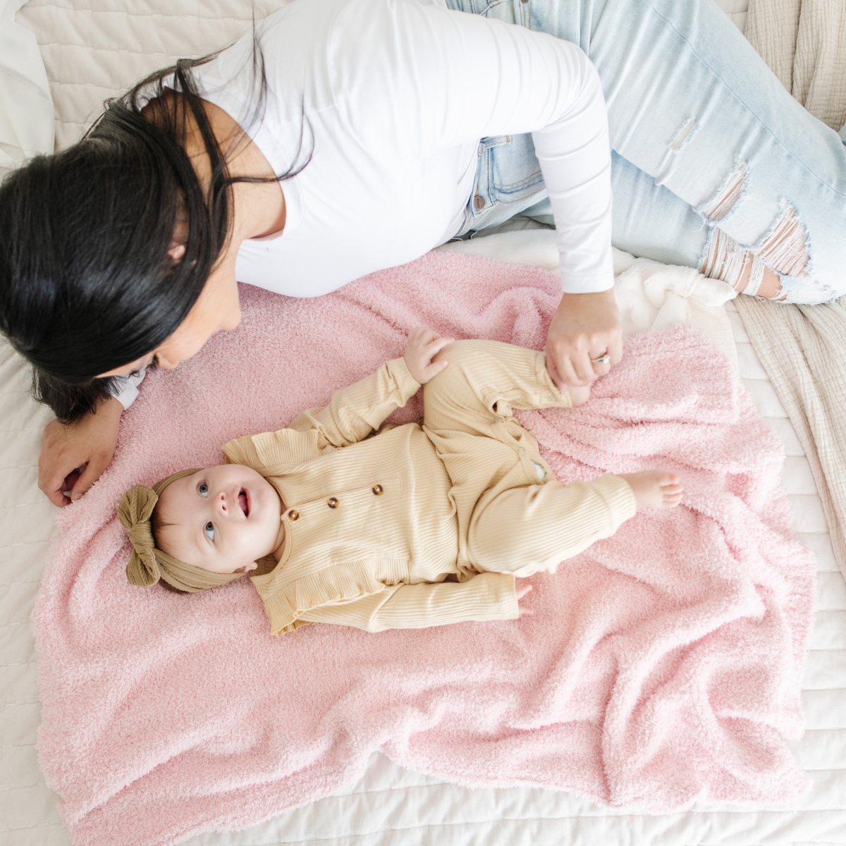 Saranoni Bamboni Receiving Blanket Light Pink Babylist Shop