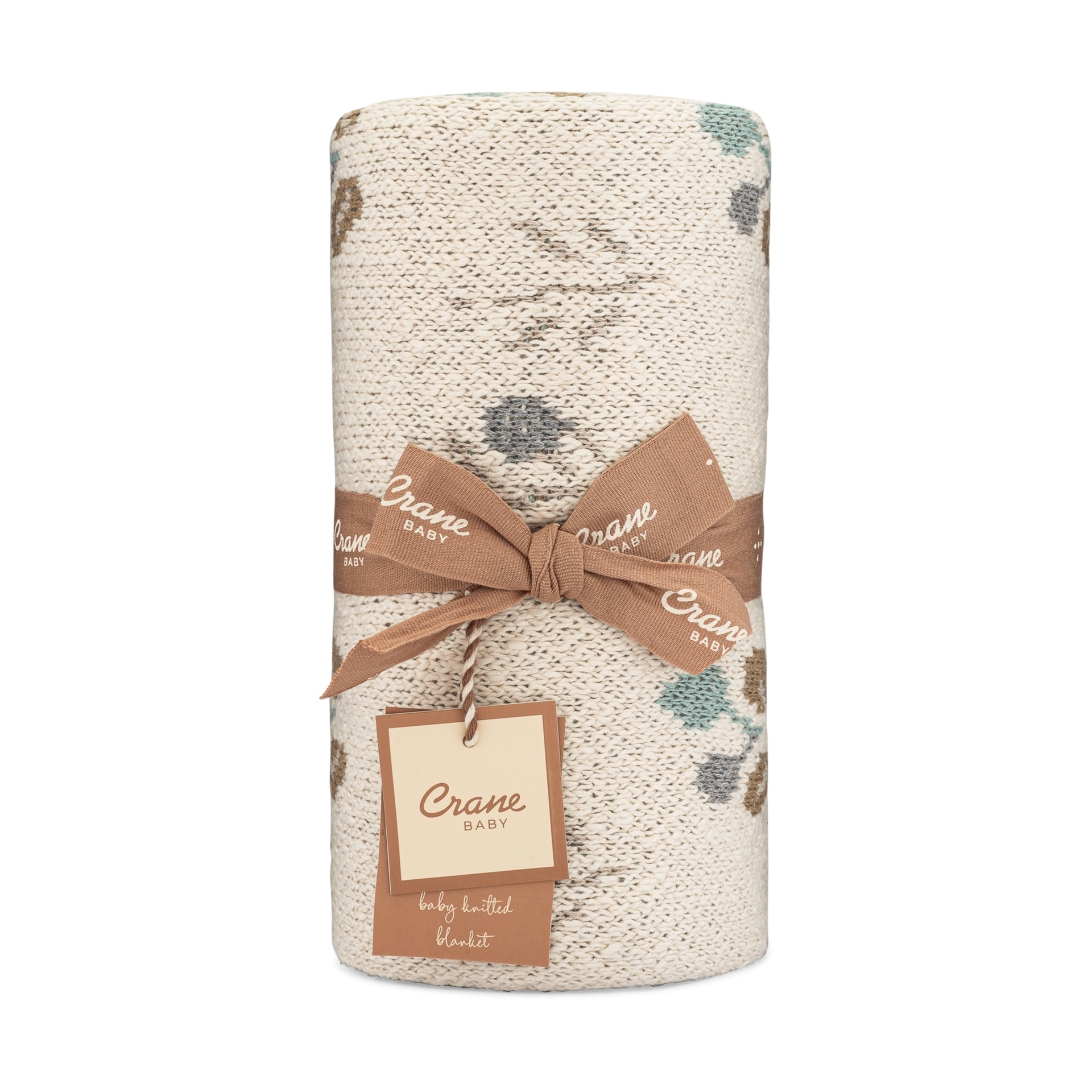 Crane Baby Avery Organic Cotton Knitted Baby Blanket - Poppy.