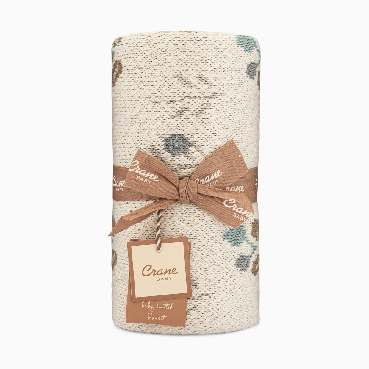 Crane Baby Avery Organic Cotton Knitted Baby Blanket - Poppy.