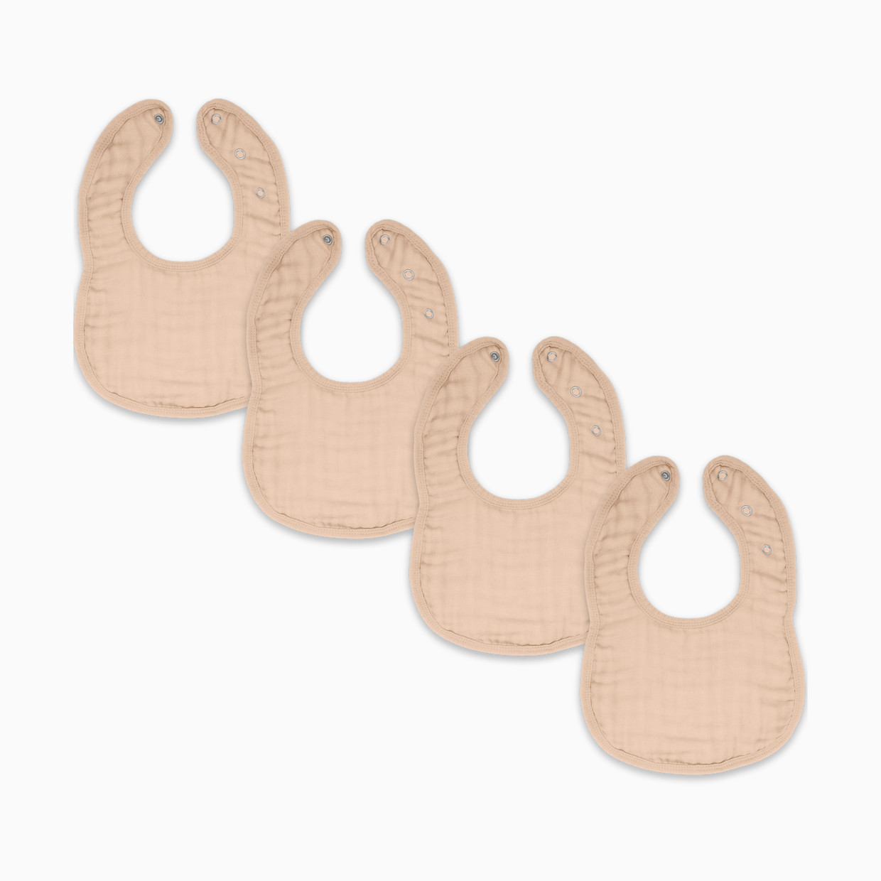 Comfy Cubs Muslin Bibs with Adjustable Snaps (4 Pack) - Blush, 4.