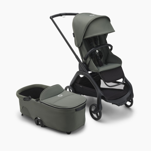Bugaboo Dragonfly Seat and Bassinet Complete - Black/Forest Green-Forest Green.