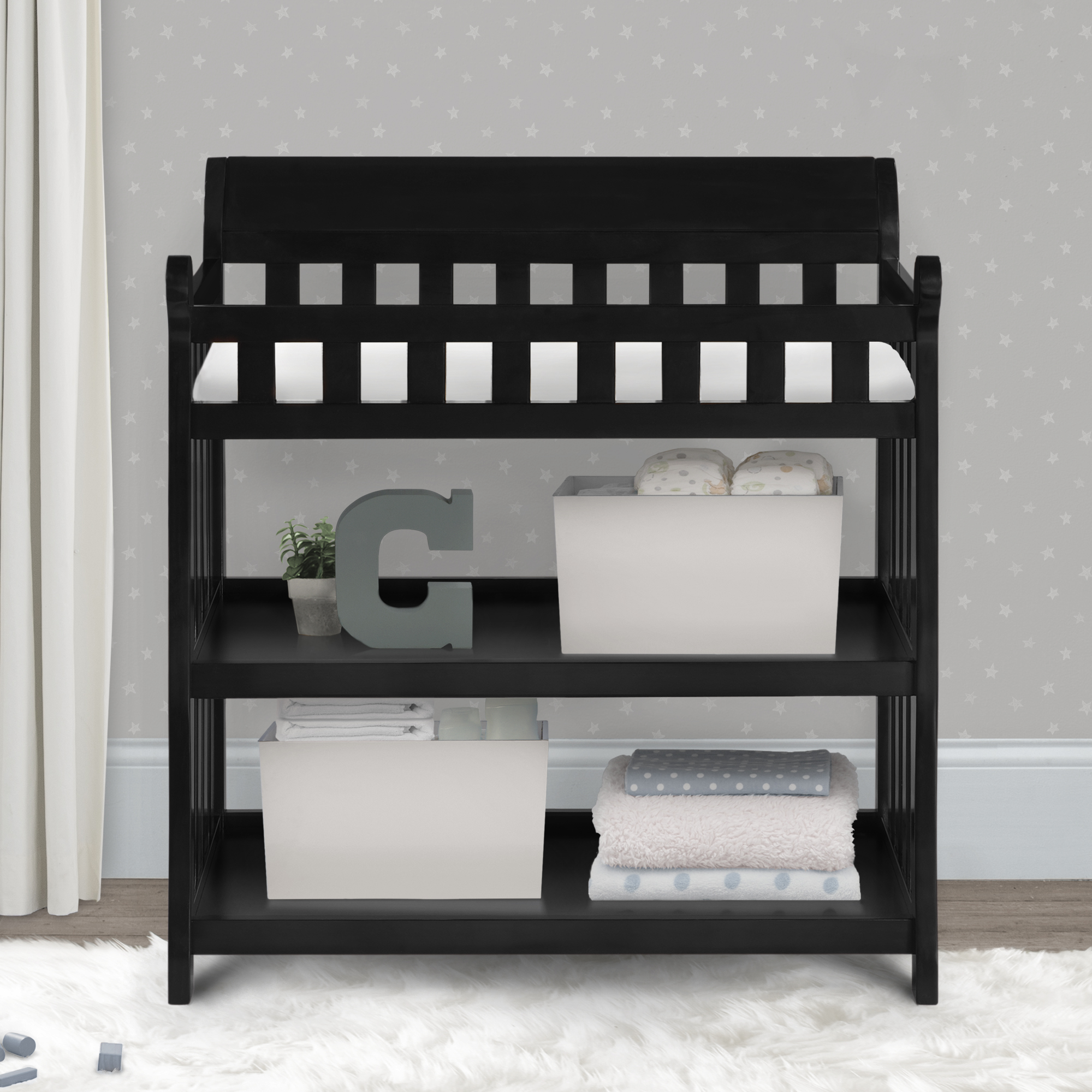 Delta Children Eclipse Changing Table Black Babylist Shop