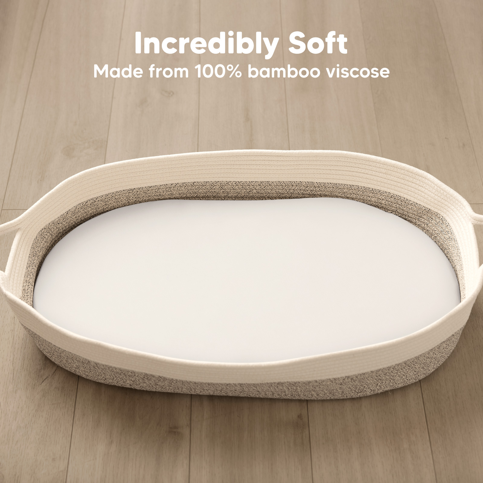 KeaBabies Isla Fitted Bassinet Sheets (2 Pack) - Soft White.