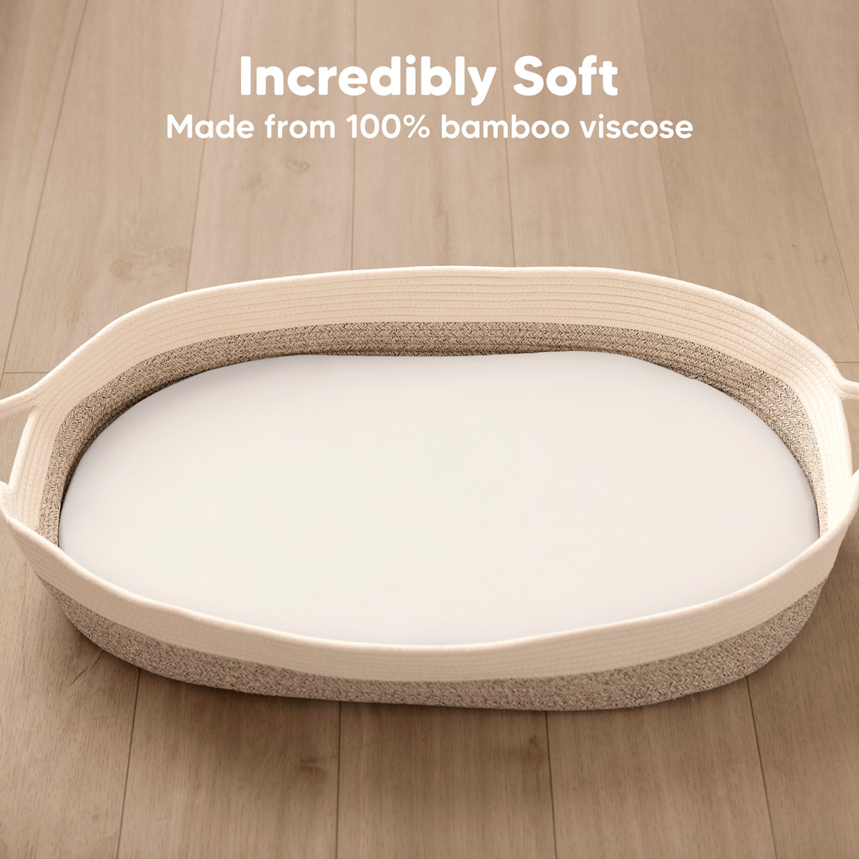 KeaBabies Isla Fitted Bassinet Sheets (2 Pack) - Soft White.