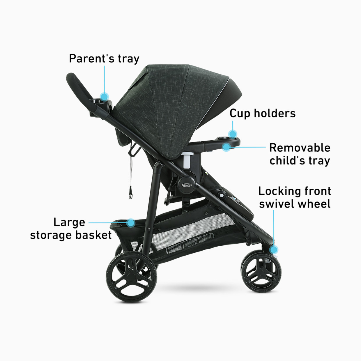 Graco Modes 3 Lite DLX Travel System with SnugRide 35 Lite LX Infant Car Seat - West Point.