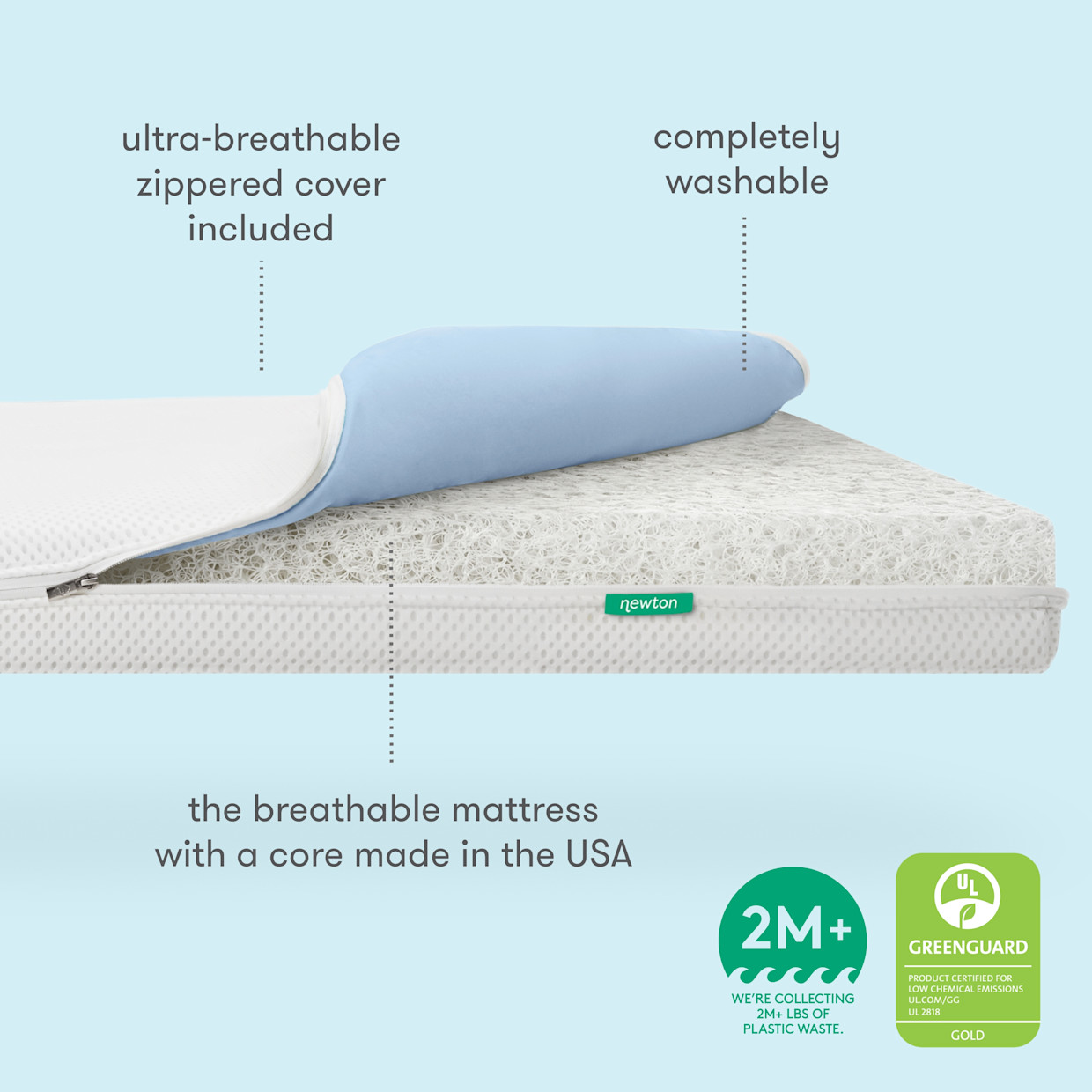 Newton Baby Essential Waterproof Crib Mattress.