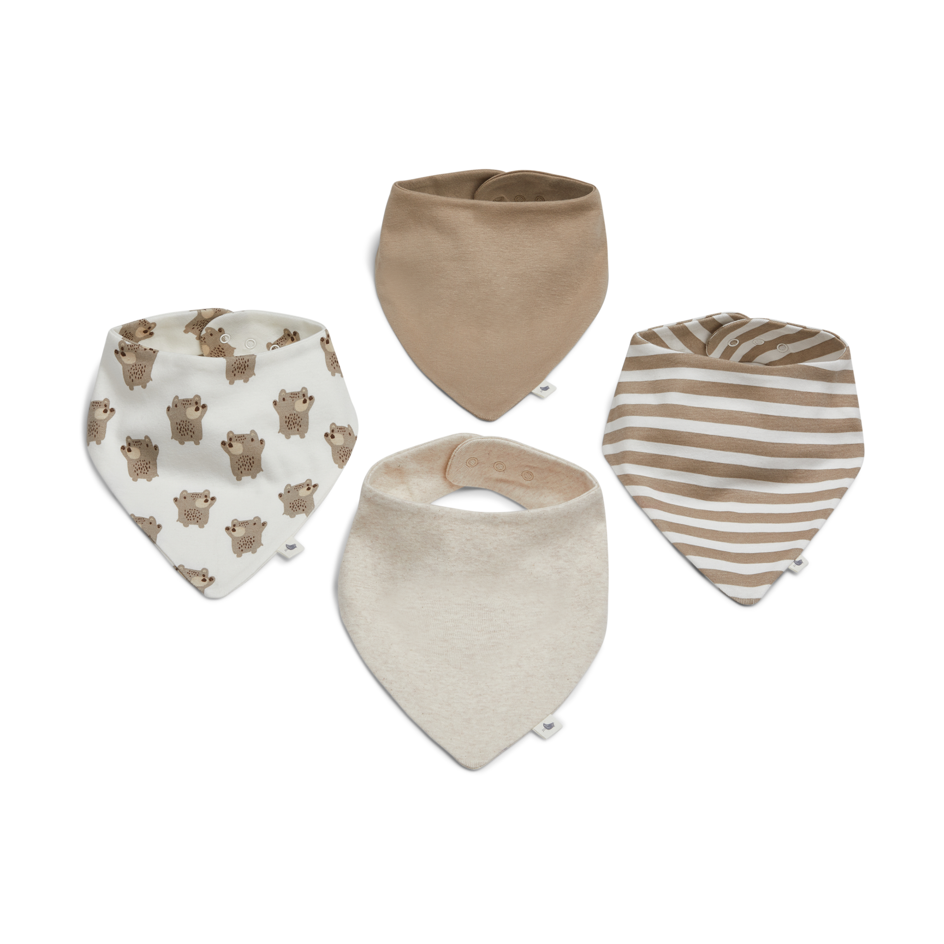 Small Story Solid Bandana Bib 4 Pack.