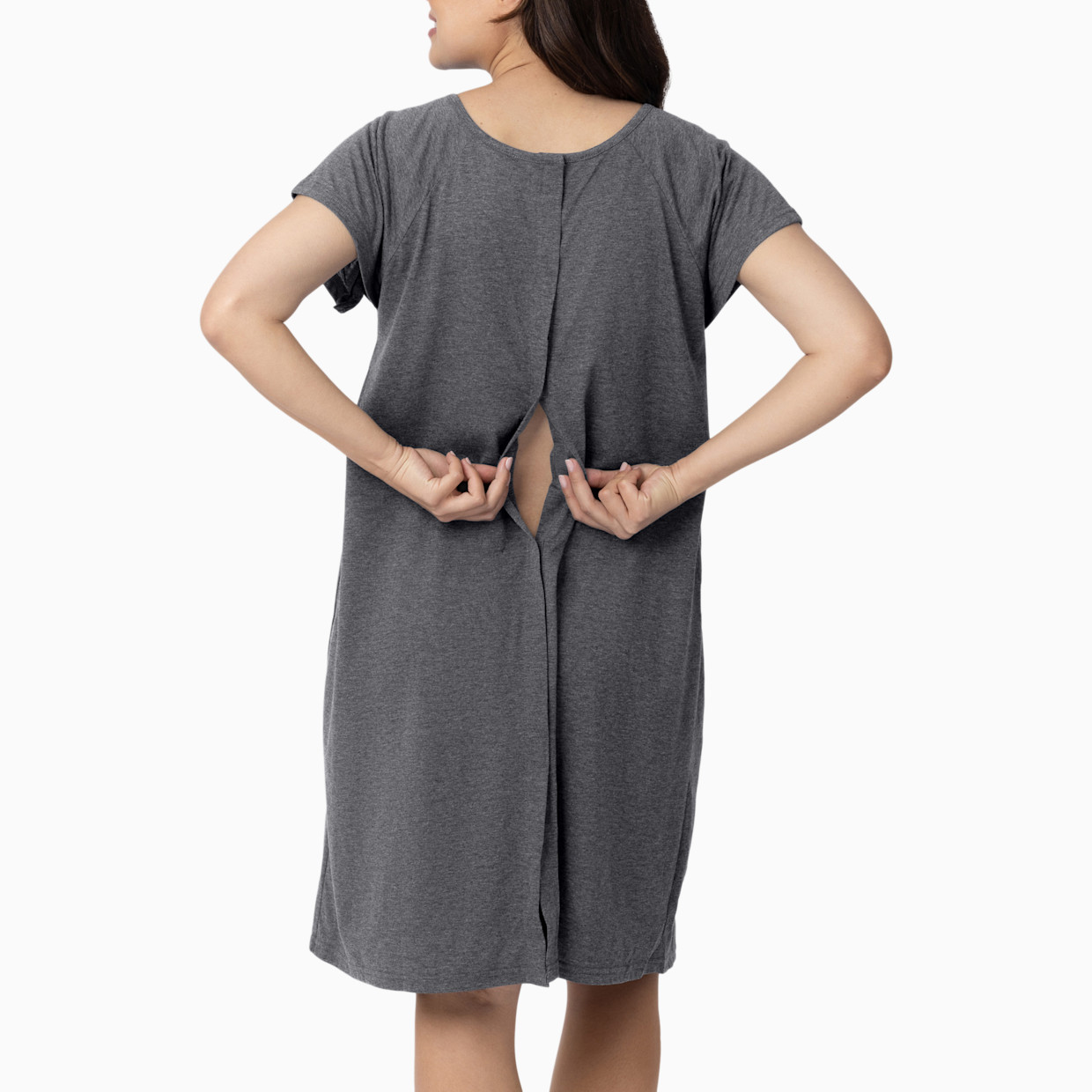 Kindred Bravely Universal Labor And Delivery Gown | 3 In 1 Labor, Delivery, Nursing Gown For Hospital - Grey Heather, Small/Medium/Large.