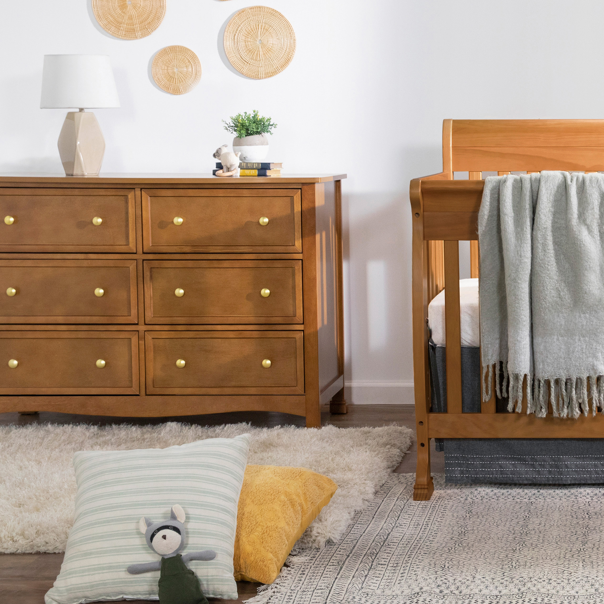 daVinci Kalani 6-Drawer Double Wide Dresser - Chestnut.