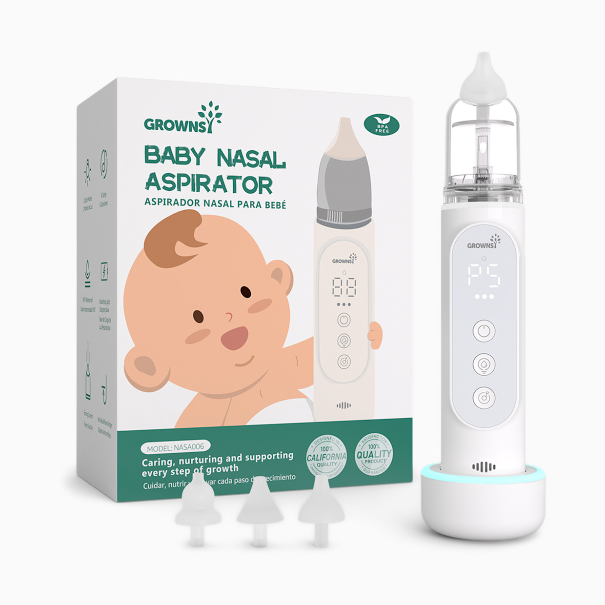 GROWNSY Electric Nasal Aspirator with 5 Suction Levels.