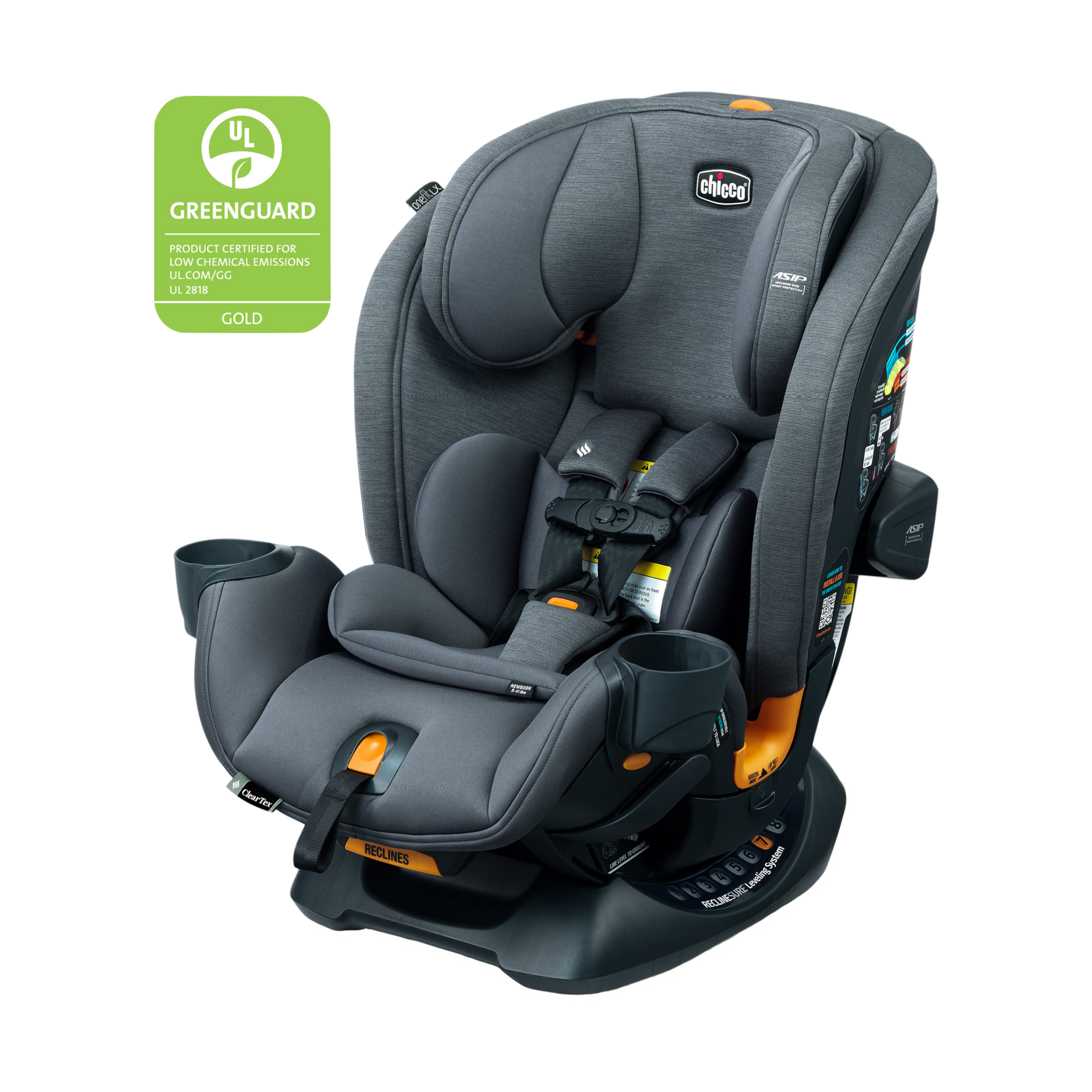 Chicco OneFit LX ClearTex All-in-One Car Seat - Smoke.