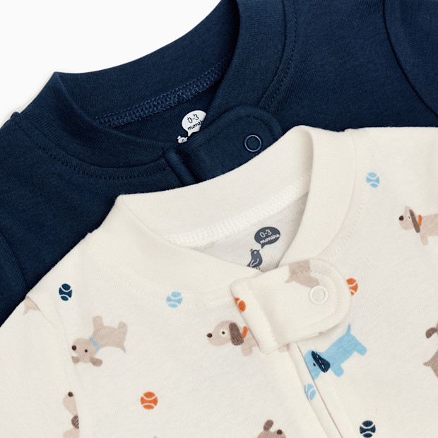 Small Story Organic Cotton 2-Way Zip Footie (2 Pack).