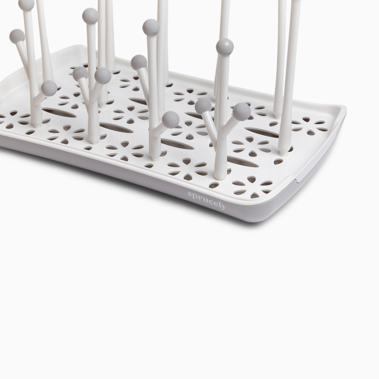 Sprucely Bottle Drying Rack - White/Grey.