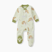 Burt's Bees Baby Boys' Sleep & Play PJs, 100% Organic Cotton One-Piece Zip Front Jumpsuit, Baby Boys Footie Pajamas & PJs