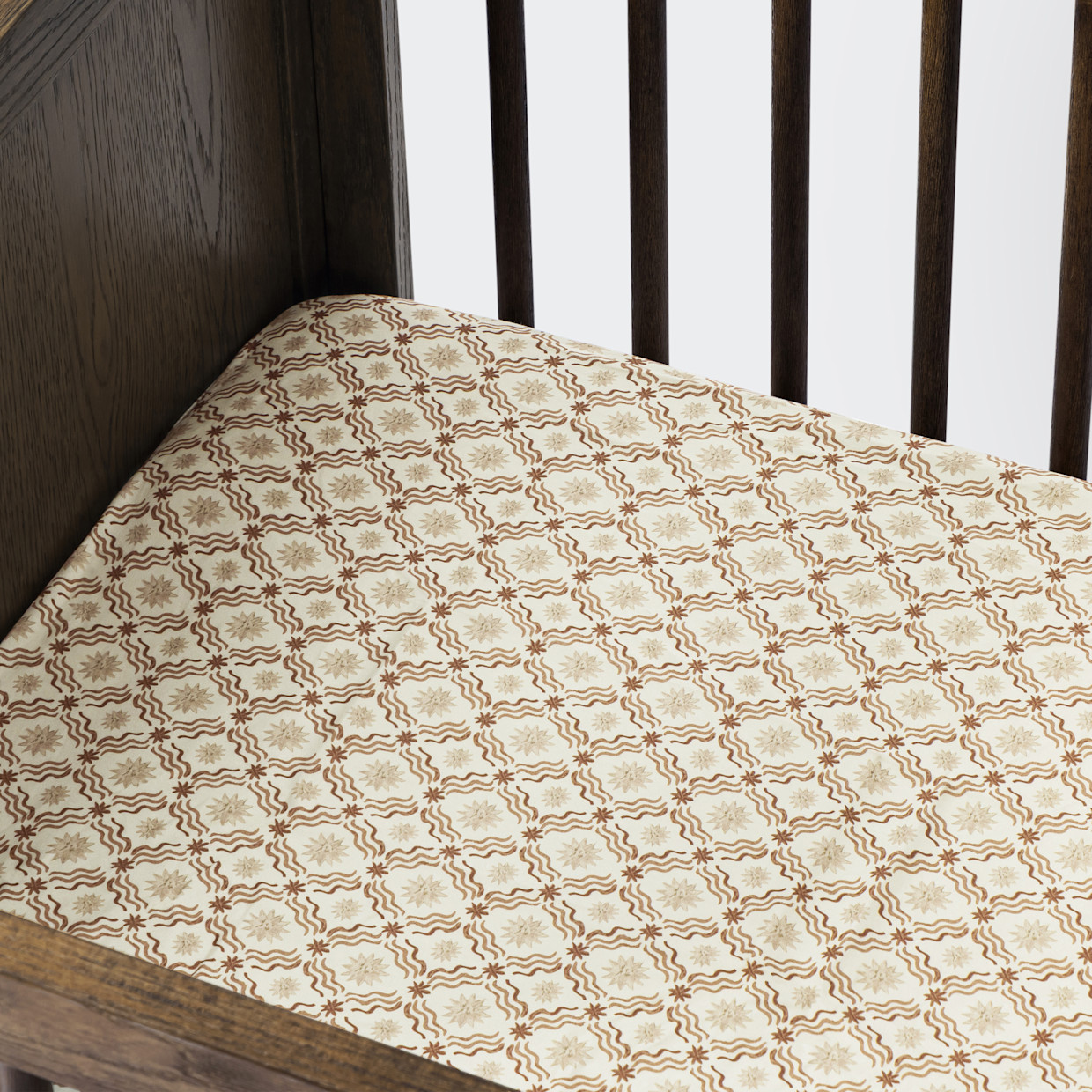 babyletto All-Stages Midi Organic Brushed Cotton Crib Sheet - Autumn Star.