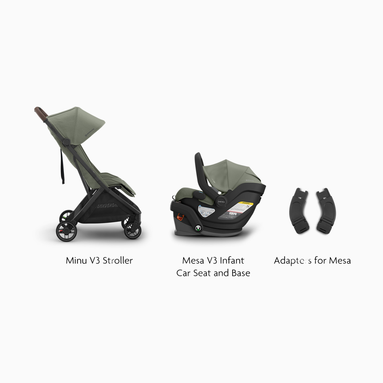 UPPAbaby Minu V3 Stroller, Mesa V3 & Car Seat Adapters - Evelyn.