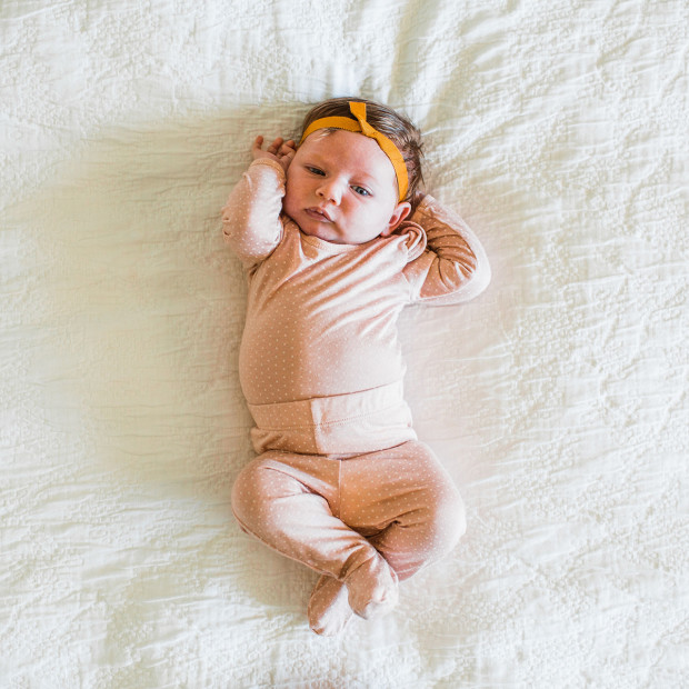 Solly Baby Layette Sleeper Set - Blush Swiss Dot, 0-3 Months.